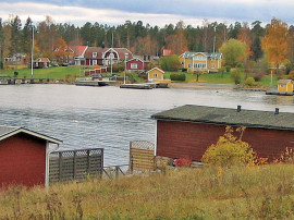 Utsikt från mottagningen på andra sidan viken