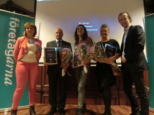 Leena Bergeander, ordf i Företagarna Gävle, Mehrdad Nesaei, Louise Jutterström, Anna-Sofia Winroth och Thomas Wanke, regionchef Företagarna Gävleborg