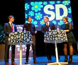 Roger Hedlund, Richard Jomshof, Mattias Karlsson och Paula Bieler