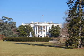 Baksidan av Vita huset i Washington.